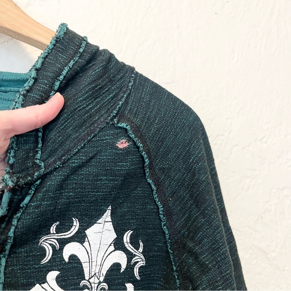 Affliction Reversible Hoodie Teal Green Medium M - Picture 5 of 16